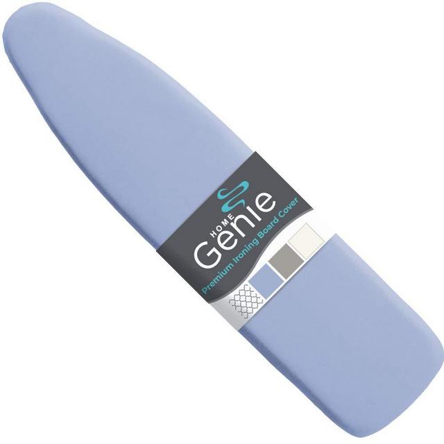 HOME GENIE Reflective Silicone Ironing Board Cover, 15x54, Velcro Straps, Fits Large and Standard Boards, Pads Resist Scorching and Staining, Elastic Edge, Thick Padding, No Fasteners Needed, Blue
