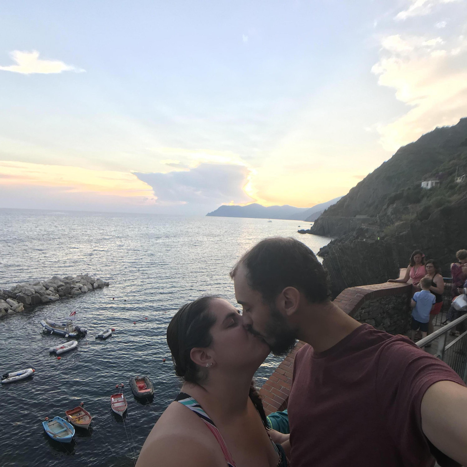 Sunset at Riomaggiore, Cinque Terre, Italy. Have to go back another time!