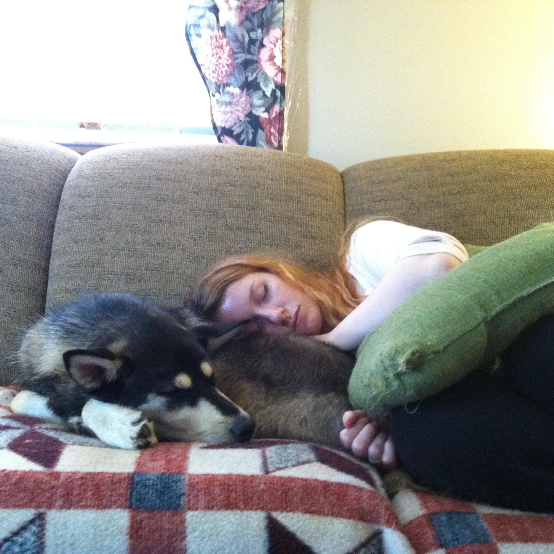 July 19th, 2014:
Emilio snapped this photo of Samantha, clearly is was a tiring day for both of them! 💤
