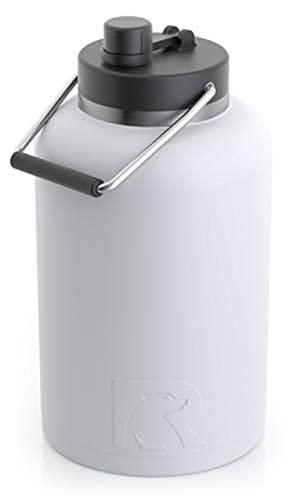 RTIC Jug, 1 Gallon, White Matte, Vacuum Insulated Large Water Bottle, with Handle