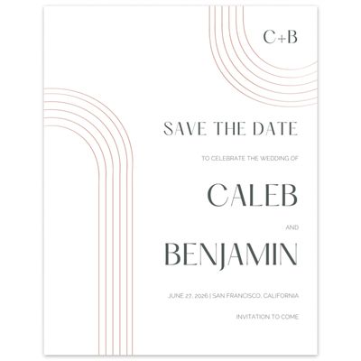 White Geometric Wedding Digital Save the Date - Goodwin Portrait