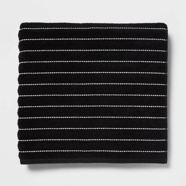Performance Plus Oversized Bath Sheet Black Striped - Threshold™