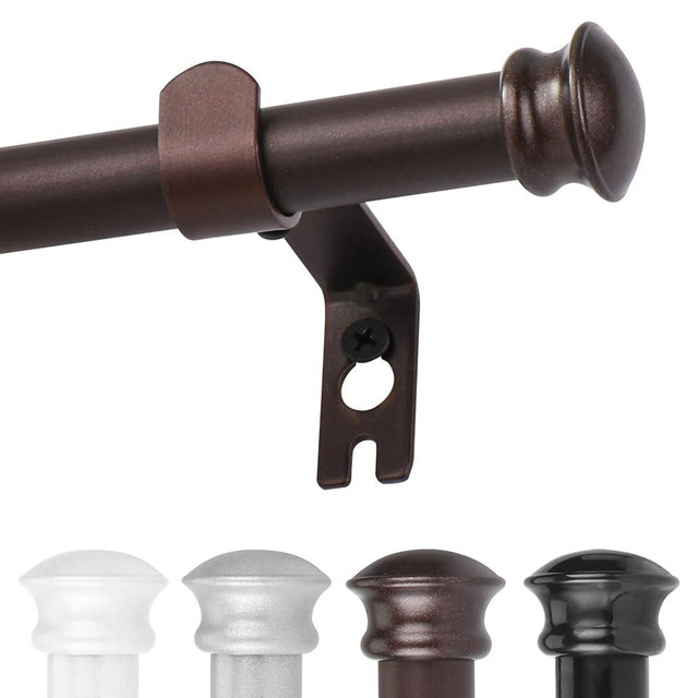 CorkLatta Bronze Curtain Rods for Windows 30 to 45 Inches with Brackets,Decorative 5/8 Inch Diameter Window Curtain Rods for Bedroom, Room Divider, Living Room, Kitchen, Bathroom