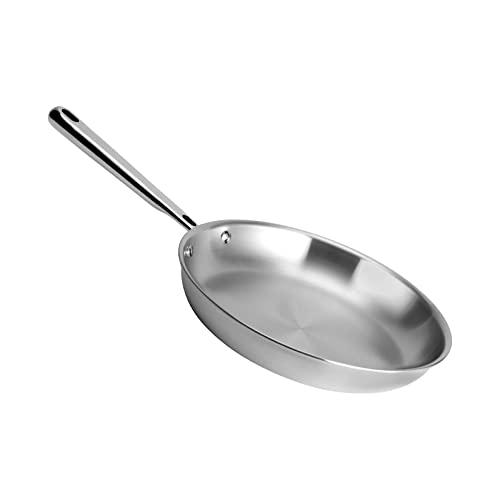 Misen Stainless Steel Frying Pan - 5 Ply Steel Skillet - Professional Grade Pans for Cooking - 8 Inch