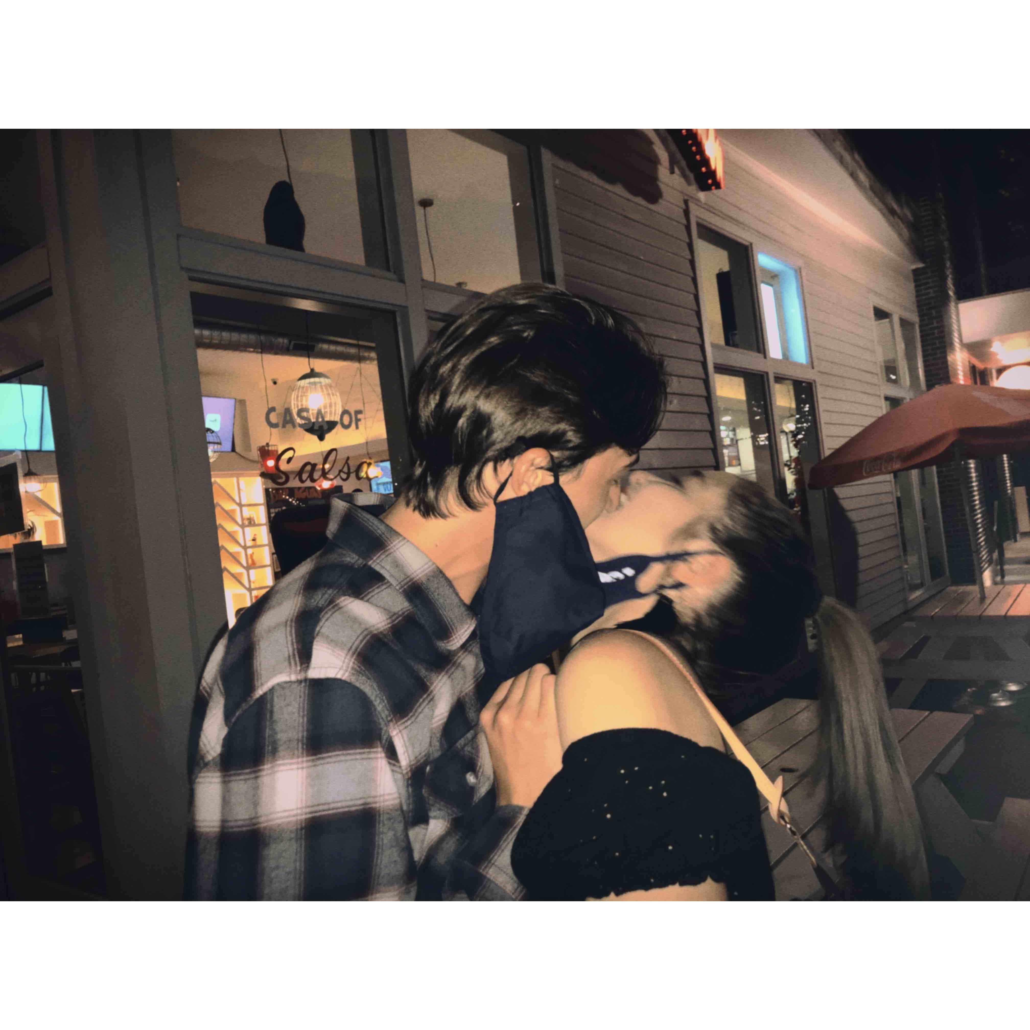 September 2020 - Date night out with friends as seniors in college.