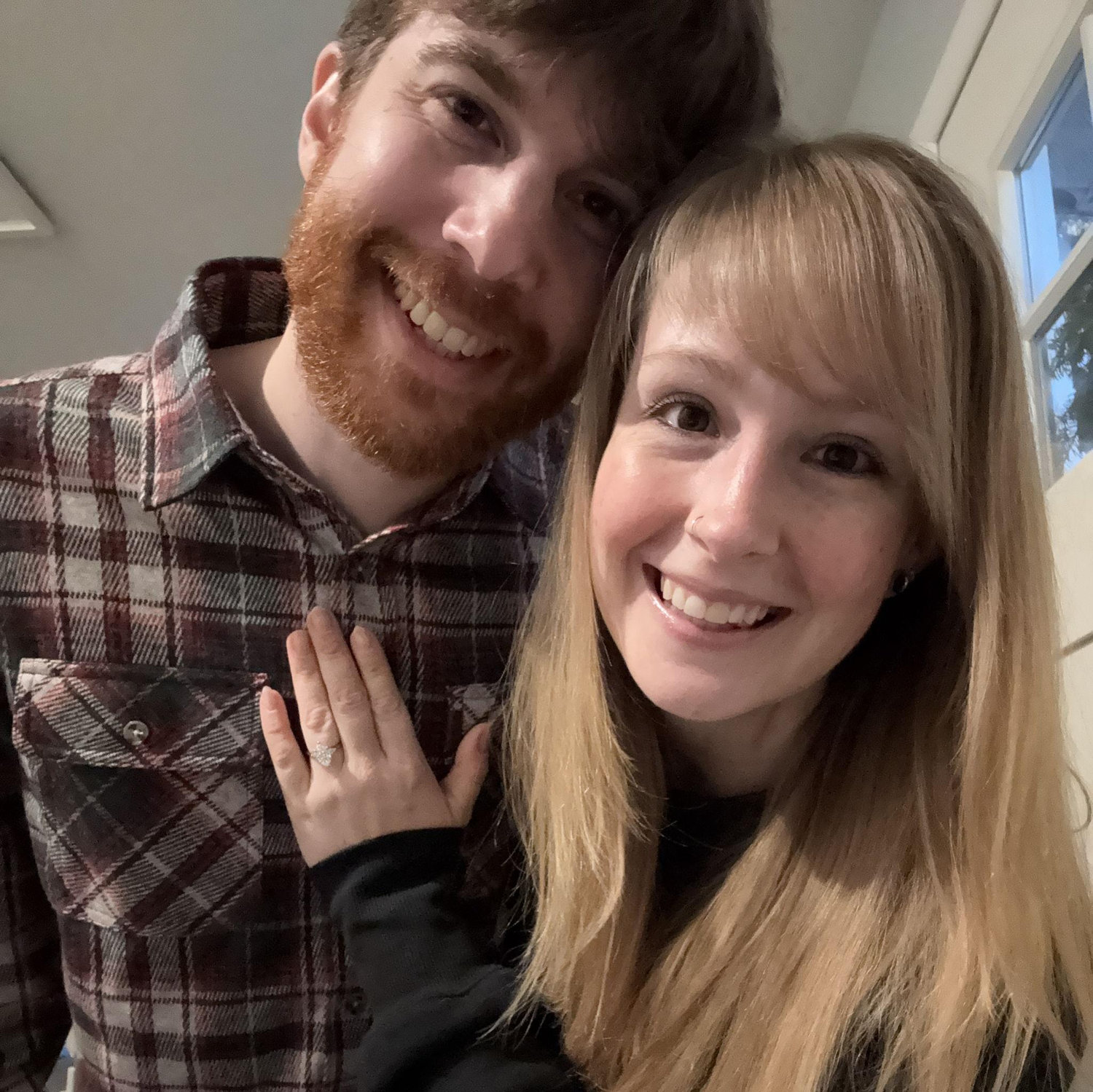 The picture we shared with friends & family announcing our engagement.
