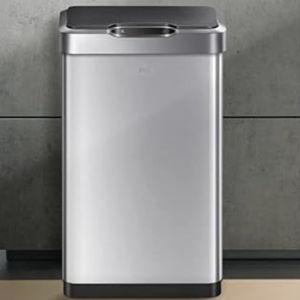 EKO Mirage-T 50 Liter / 13.2 Gallon Touchless Rectangular Motion Sensor Trash Can, Brushed Stainless Steel Finish