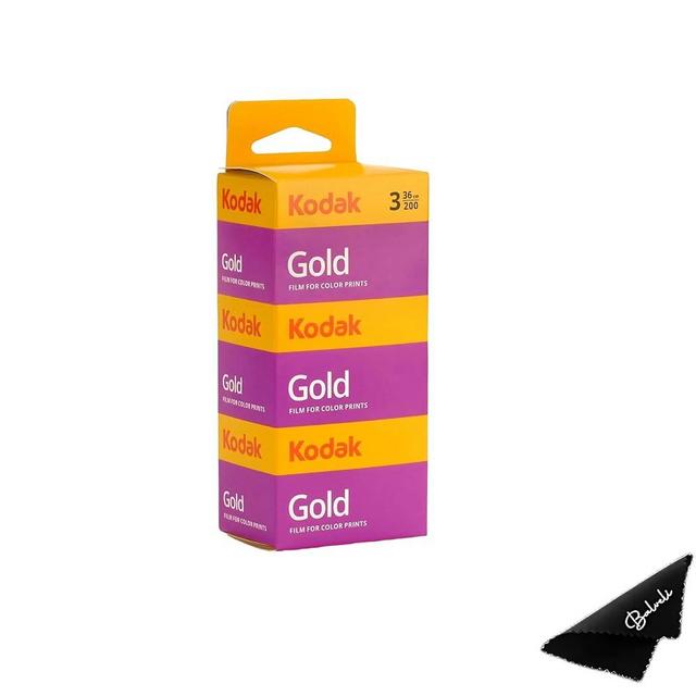 Kodak Gold 200 35mm Film Bundle, 3 Rolls, 36 Exposures Each, for 35mm Film Camera Includes Balveli Premium Microfiber Cloth - Kodak Gold 3 Pack