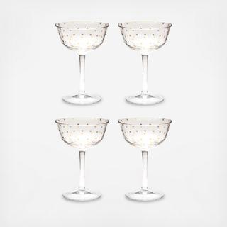 Soiree Dots Champagne Coupe, Set of 4