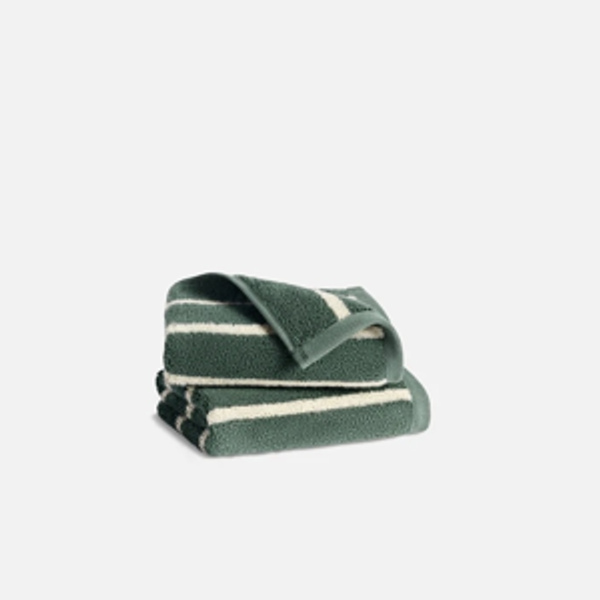 Super-Plush Turkish Cotton Washcloths, Striped Botanical Green