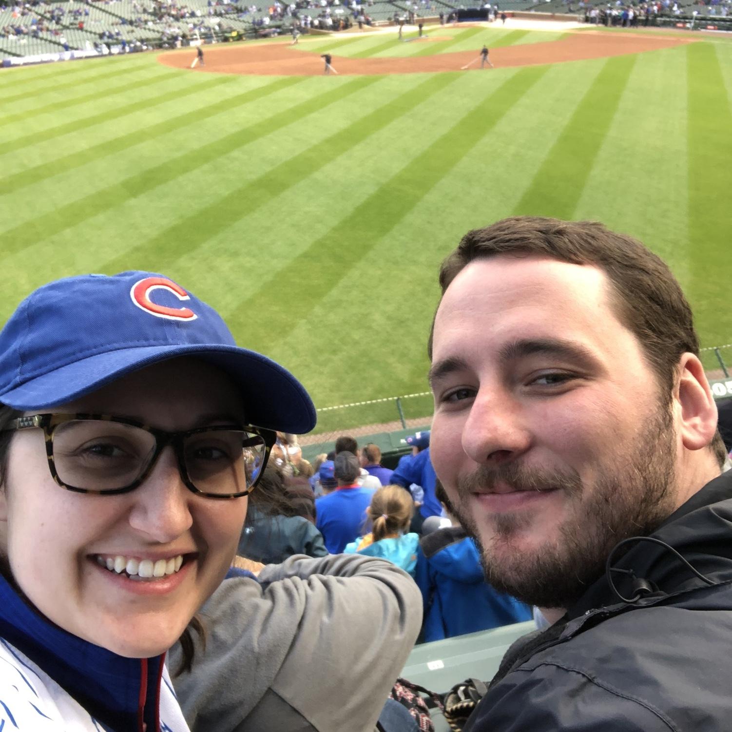 Our first game together in Wrigley!
