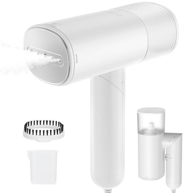 Handheld Steamer for Clothes, 1200W Foldable Travel Steamer, 20-Second Preheat Garments Wrinkle Remover, 120V Portable Hand Steamer with 150ml Water Tank, Clothes Steamer for Home Travel-WHITE
