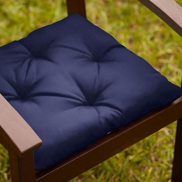 Tufted Dining Chair Cushion, Sunbrella® Navy