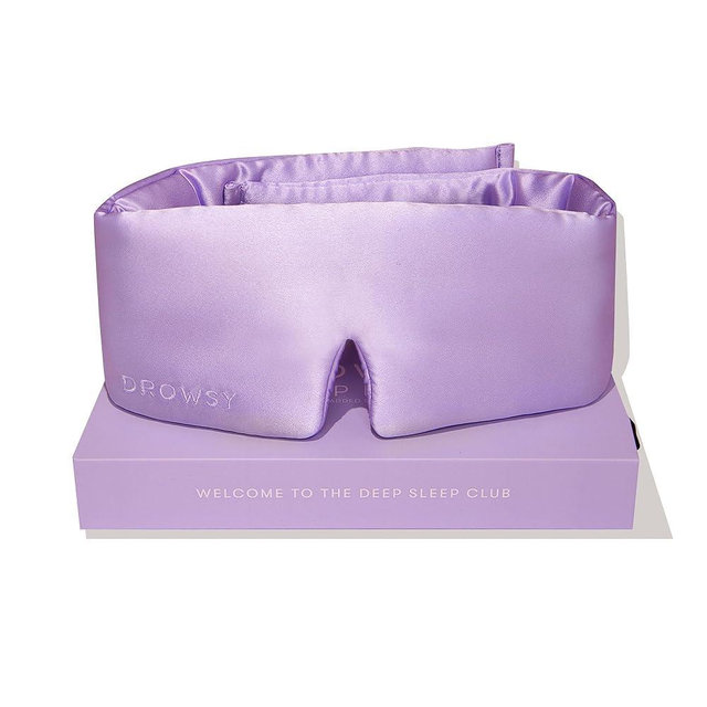 DROWSY Silk Sleep Mask. Face-Hugging, Padded Silk Cocoon for Luxury Sleep in Total Darkness. (Lavender Haze)