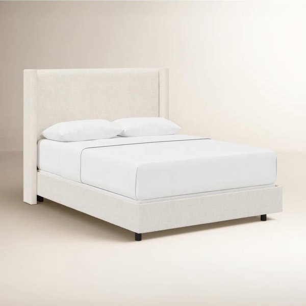 Hanson Upholstered Wingback Bed - King - Talc Linen Color- Wayfair