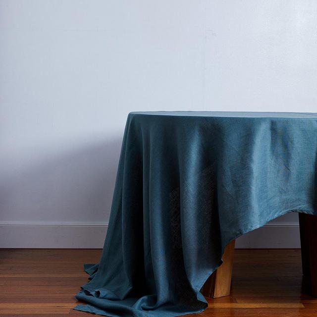 100% Linen Tablecloth in Petrol