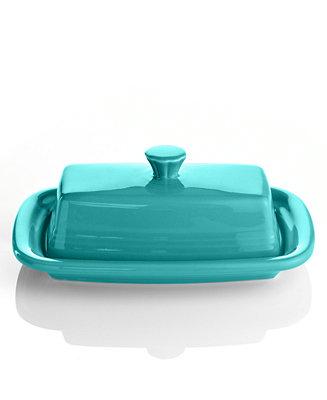 Turquoise XL Covered Butter Dish