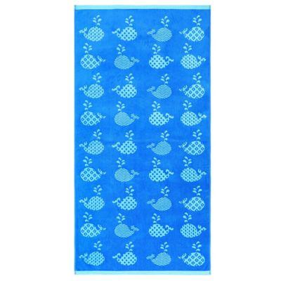 Geometric Whales Velour Beach Towel