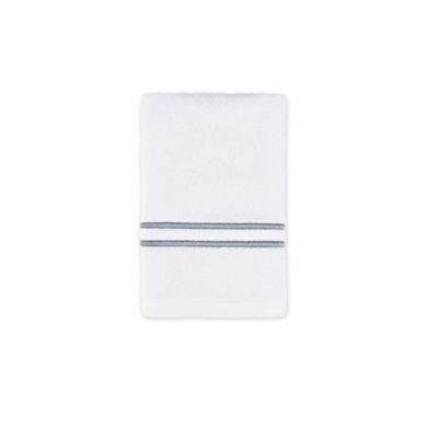Wamsutta® Classic Turkish Embroidered Hand Towel in White/Seafoam