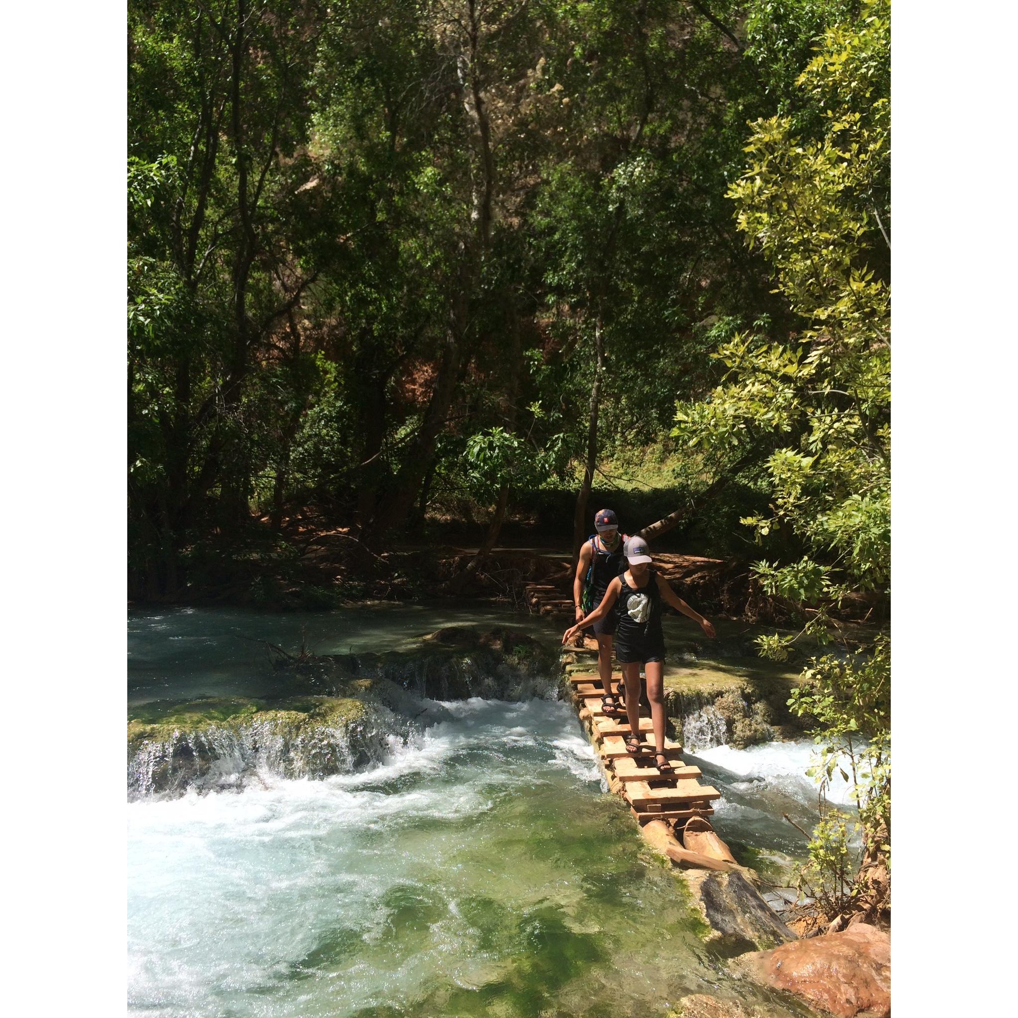 Havasu Falls — We loved exploring the waterfalls around the Havasupai tribal lands, near the southern tip of the Grand Canyon. We hiked dozens of miles in 100+ degree heat. So worth it.