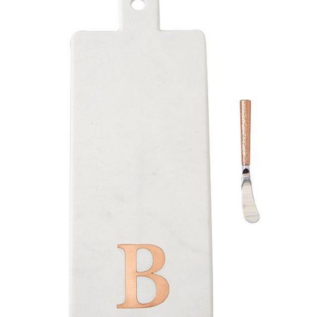 Mud PieMarble & Copper Initial Board with Spreader - letter "S"