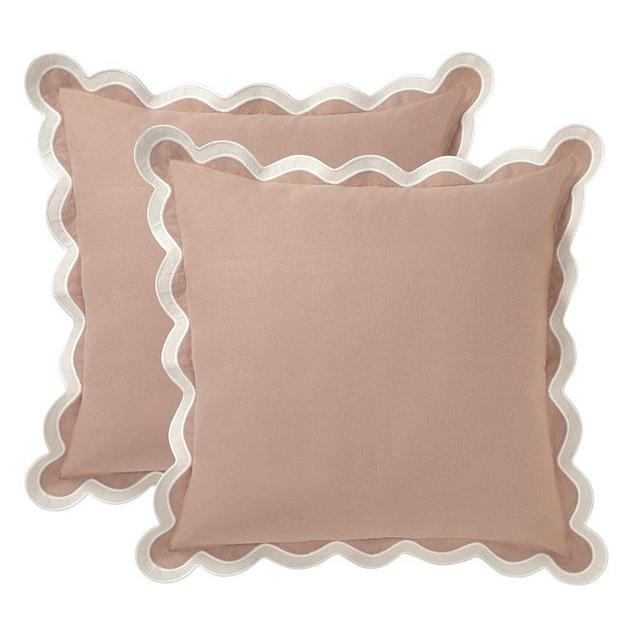 Folkulture Throw Pillow Covers for Couch, 18x18 Decorative Couch Pillows for Living Room, 100% Cotton Boho Pillow Case or Cute Outdoor Pillows, Farmhouse Pillow Covers or Accent Pillows (Sand Dune)