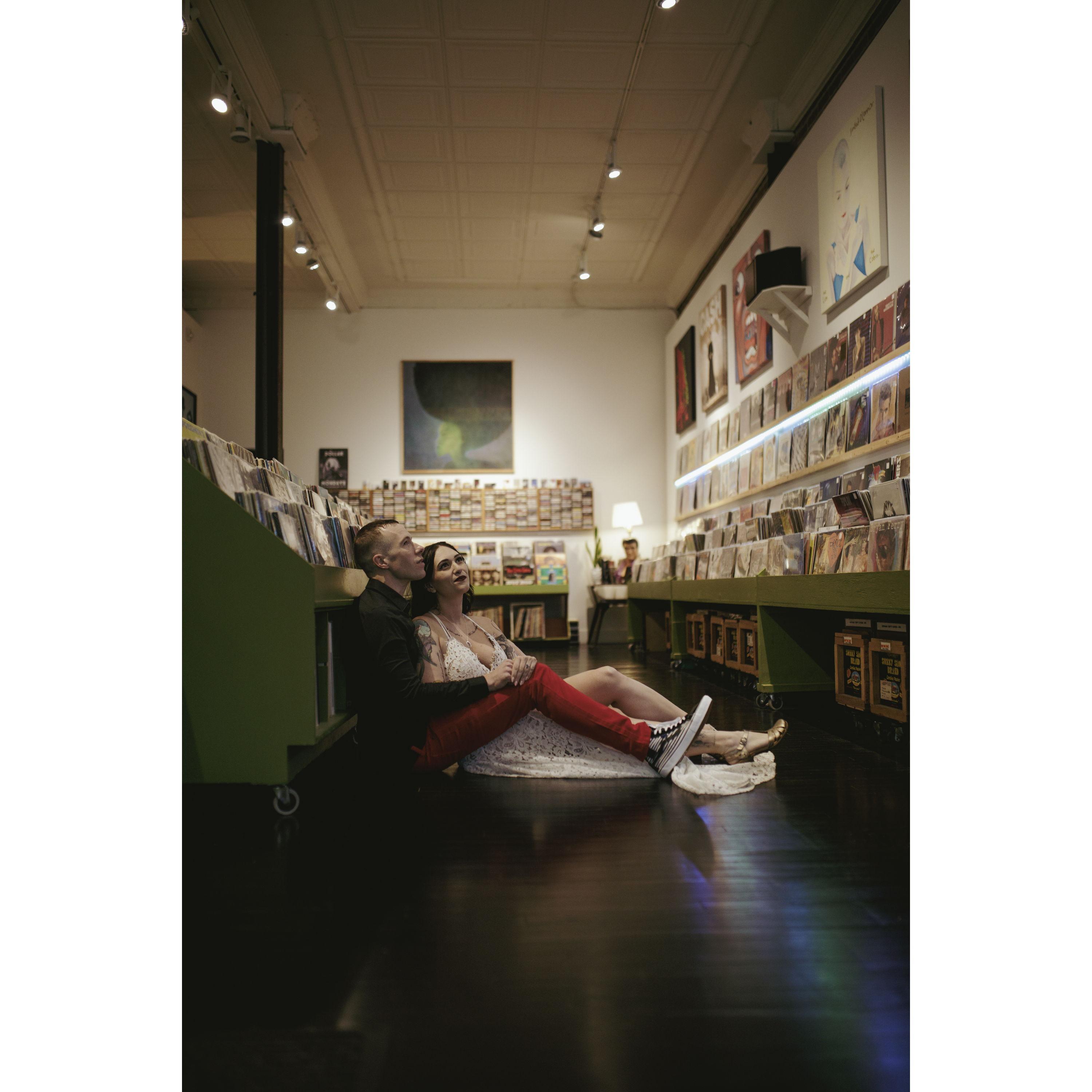 Engagement Photos at Spoonful Records in Columbus, OH
