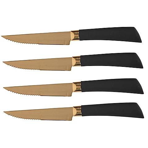 Core Bamboo Elemental 4-Piece Steak Knife Set in Copper Mirror