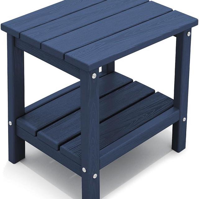 KINGYES Outdoor Side Table, Blue(Double Layer)
