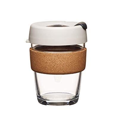 KeepCup 12oz Reusable Coffee Cup. Toughened Glass Cup & Natural Cork Band. 12-Ounce/Medium, Filter