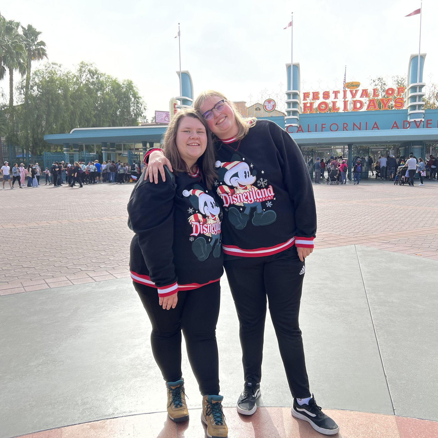 Matching Disney sweatshirts for Hannah’s first visit to the park.