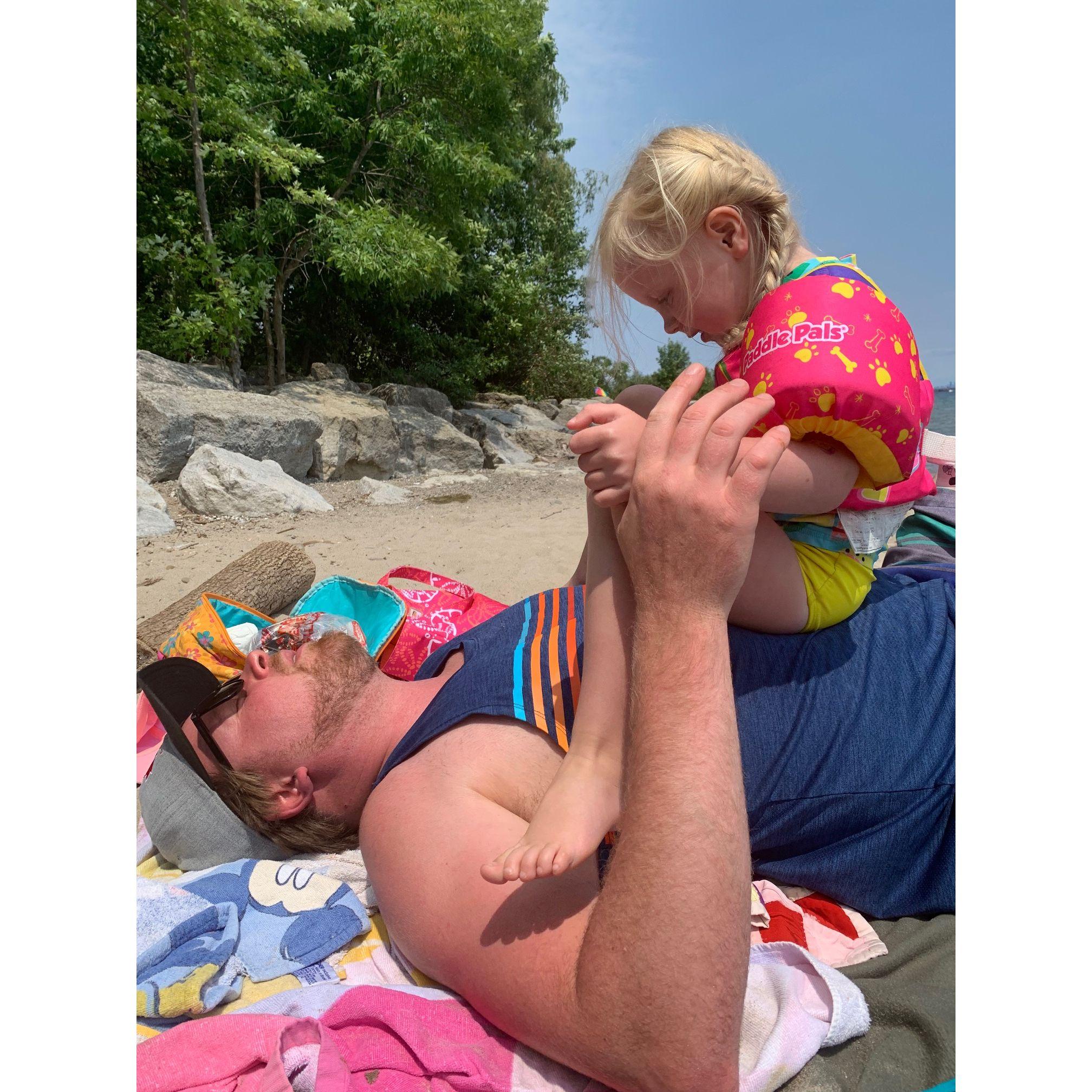 Lounging at the beach 