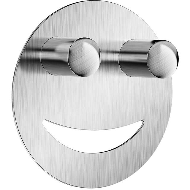 Yoshiky Stainless Steel Smiley Face Sponge Holder, Silver Sink Caddy Organizer Storage with Suction Cup for Kitchen, Kitchen Accessories Decor Scrubber-Silver