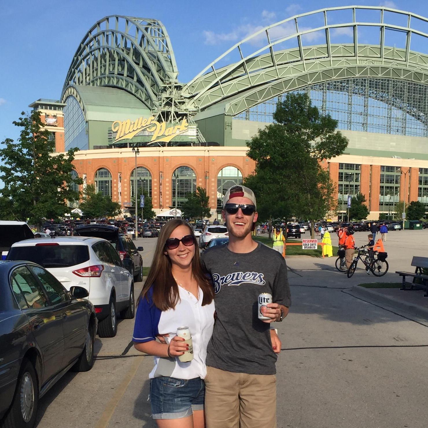 On of our first trips together to Miller Park with our friends Holly and Johnny