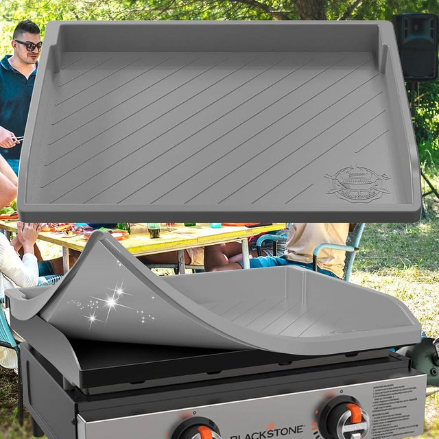 Silicone Griddle Mat Cover for Blackstone 22 Inch,Upgraded Full-edge Heavy Duty Food Grade Silicone Grill Protective Cover for Blackstone Accessories, Protect for Omnivore from Dirt,Rust(Gray）