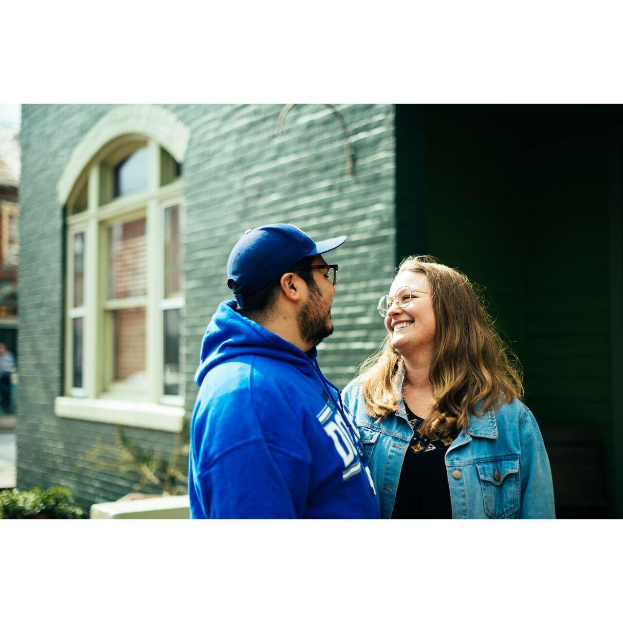 Right after getting engaged, we took a trip to Pennsylvania, where Allie lived for 3 years. Our friend Dani Fresh took these pictures while we were on that trip in Harrisburg.