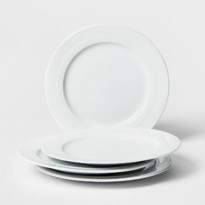 8.3" Porcelain Beaded Salad Plate White - Threshold™