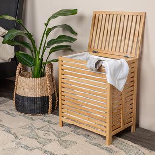 Slated Hamper with Cotton Bag