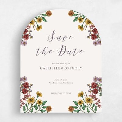 Beige Arch Wedding Save the Date - Mirasol Portrait
