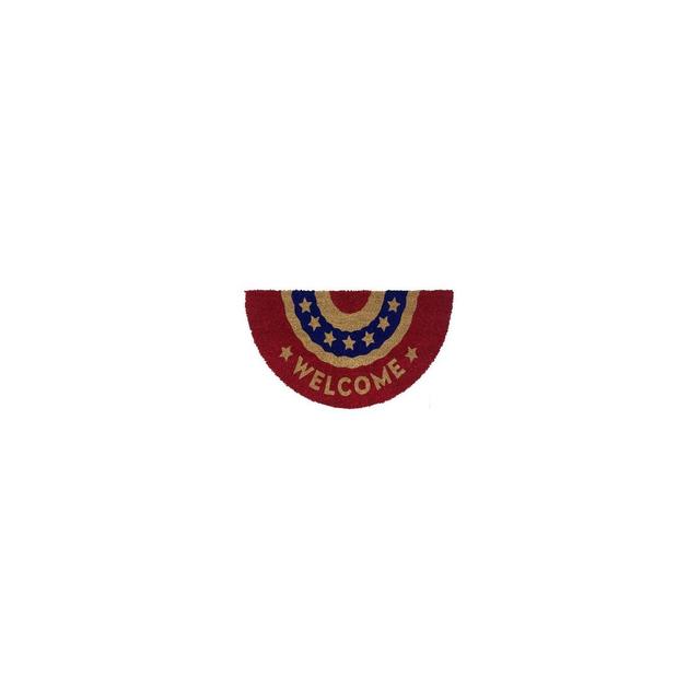 Briarwood Lane Patriotic Bunting Coir Doormat Natural Fiber Red White & Blue Outdoor 30" x 18"
