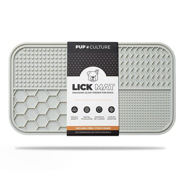 Pup Culture Dog Lick Mat for Dogs, Feeding Pad for Anxious Pets Plus 4 Different Puzzles for Brain Stimulation, Supports Mental, Dental, and Digestive Health, Bite Resistant and Heavy Duty