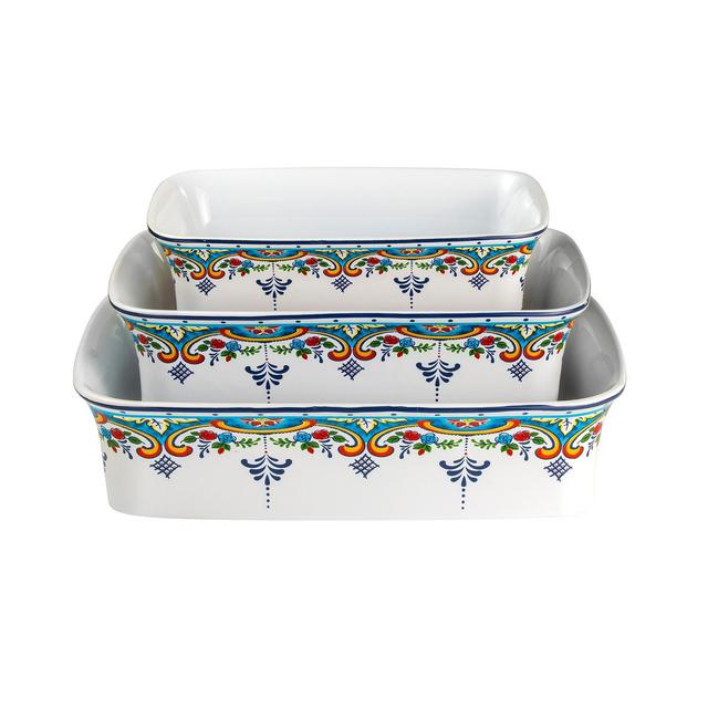 Euro Ceramica Zanzibar Stoneware 3 Piece Baking Dishes