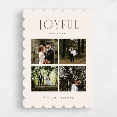 Beige Scalloped Holiday Card - Foxcroft