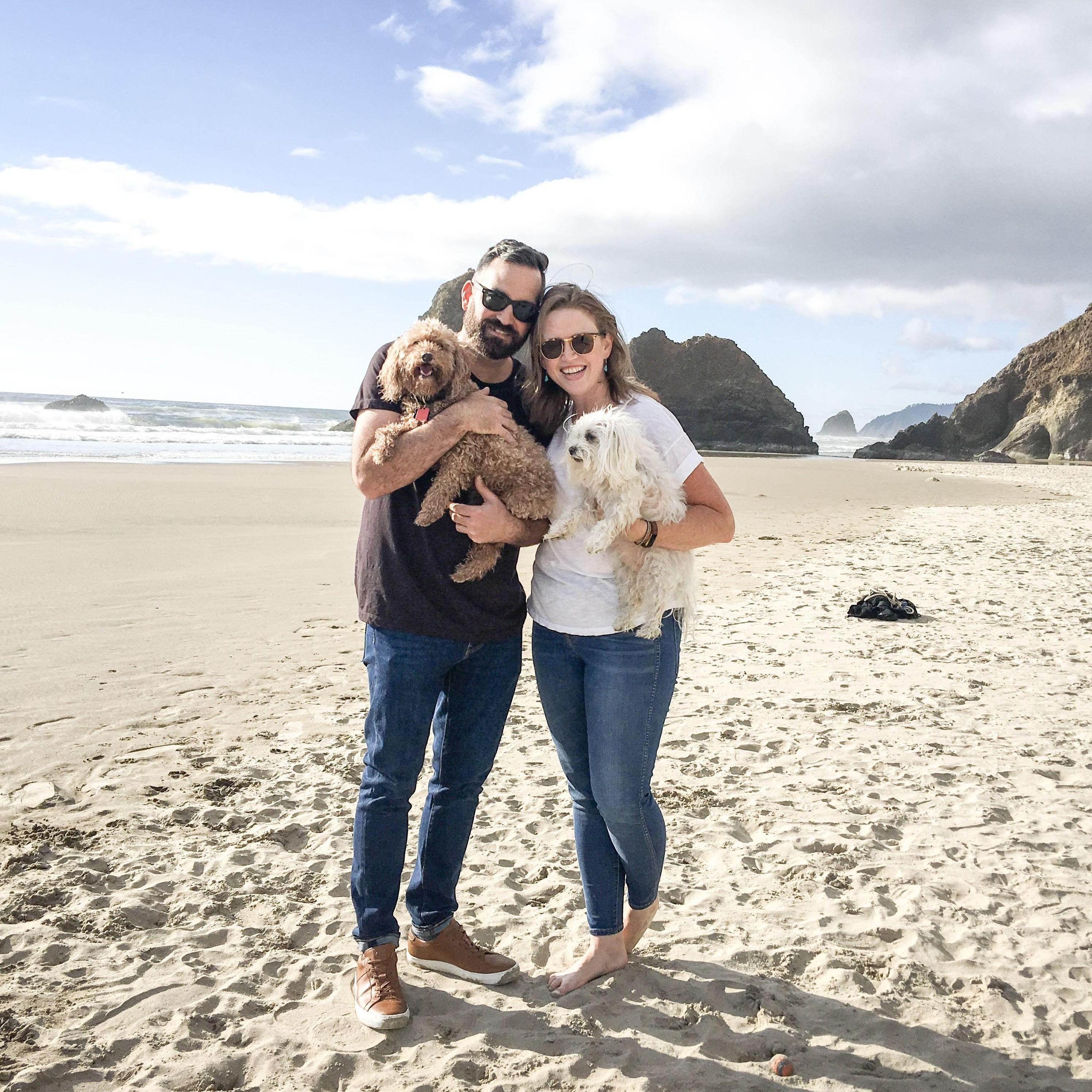 This picture was taken by a stranger on the beach immediately following Mark's proposal! A cherished family picture of an amazing day.
