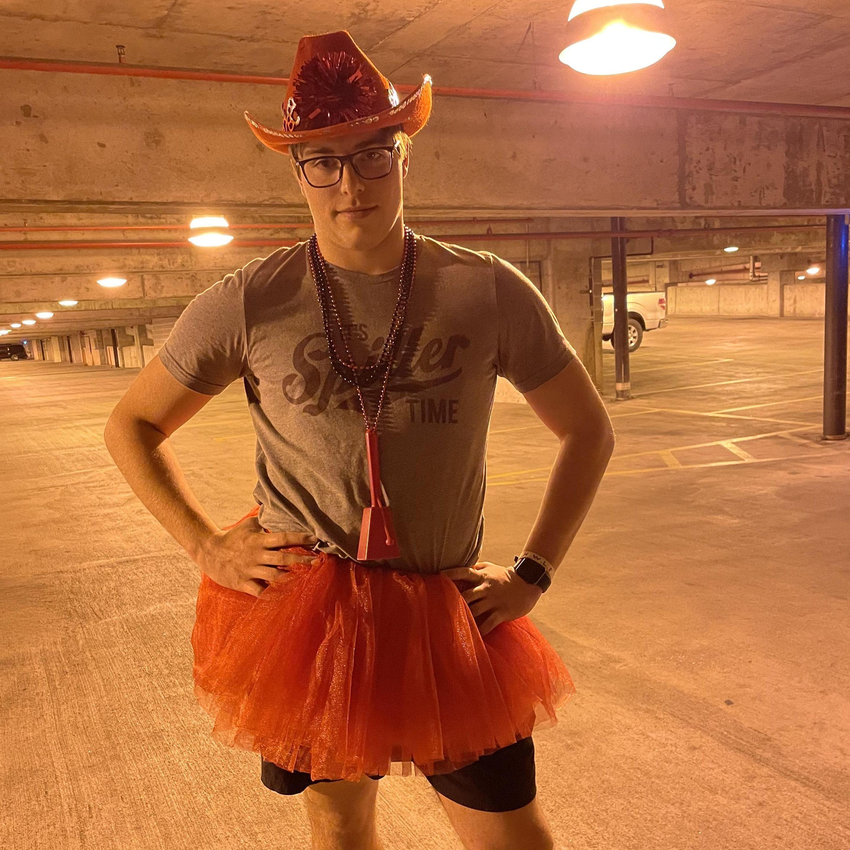 Ben wanted to try on all of Kylee's swim captain gear. He kinda worked it.