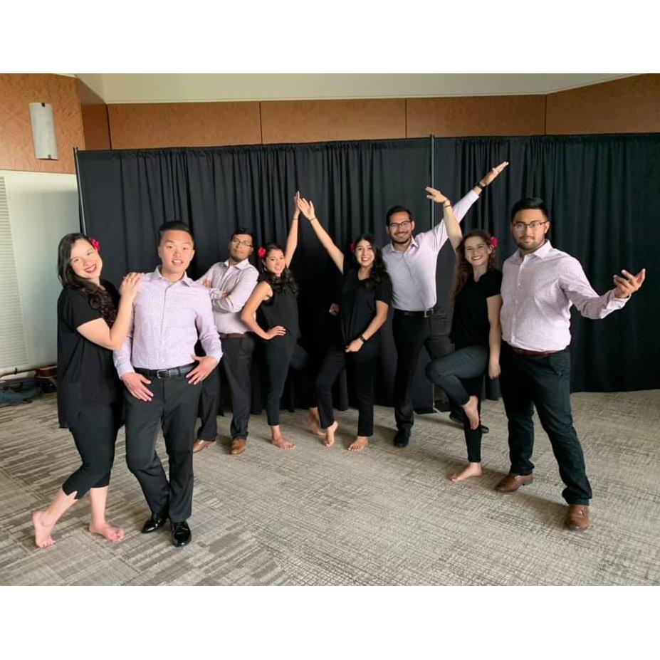 AJ and Madison showing off their dancing skills at the FOCUS Variety Show with their latin dancing group, ENCENDIDO, in June 2019.