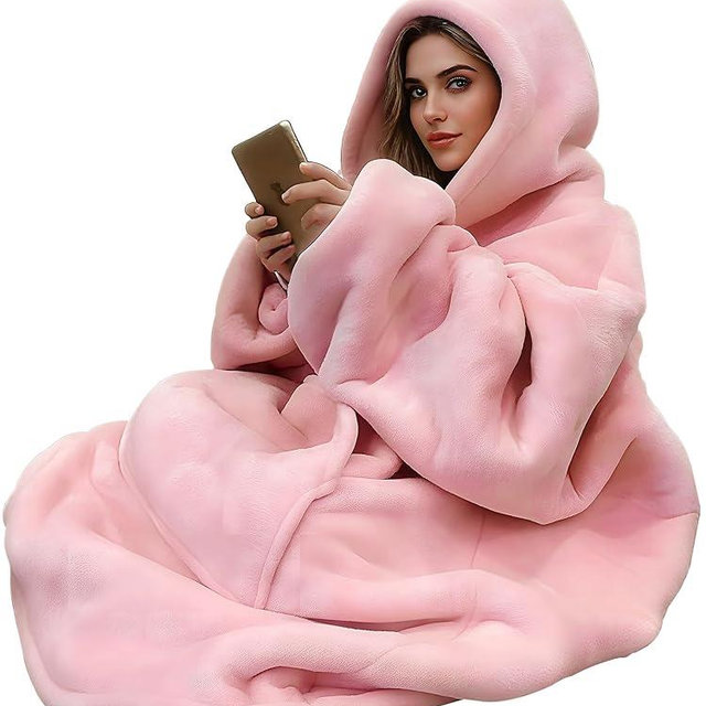 C hello cloud Oversized Hoodie Blanket, Wearable Blanket sweatshirt, Ultra Soft Sherpa Fleece Comfy Snuggle Hoodie