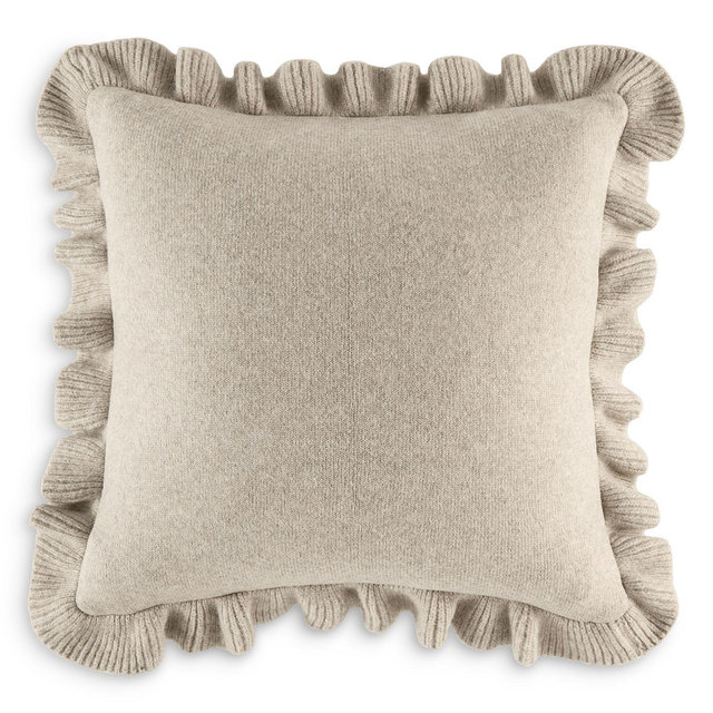 Sky Ruffle Edge Knit Decorative Pillow, 20" x 20" - Exclusive
