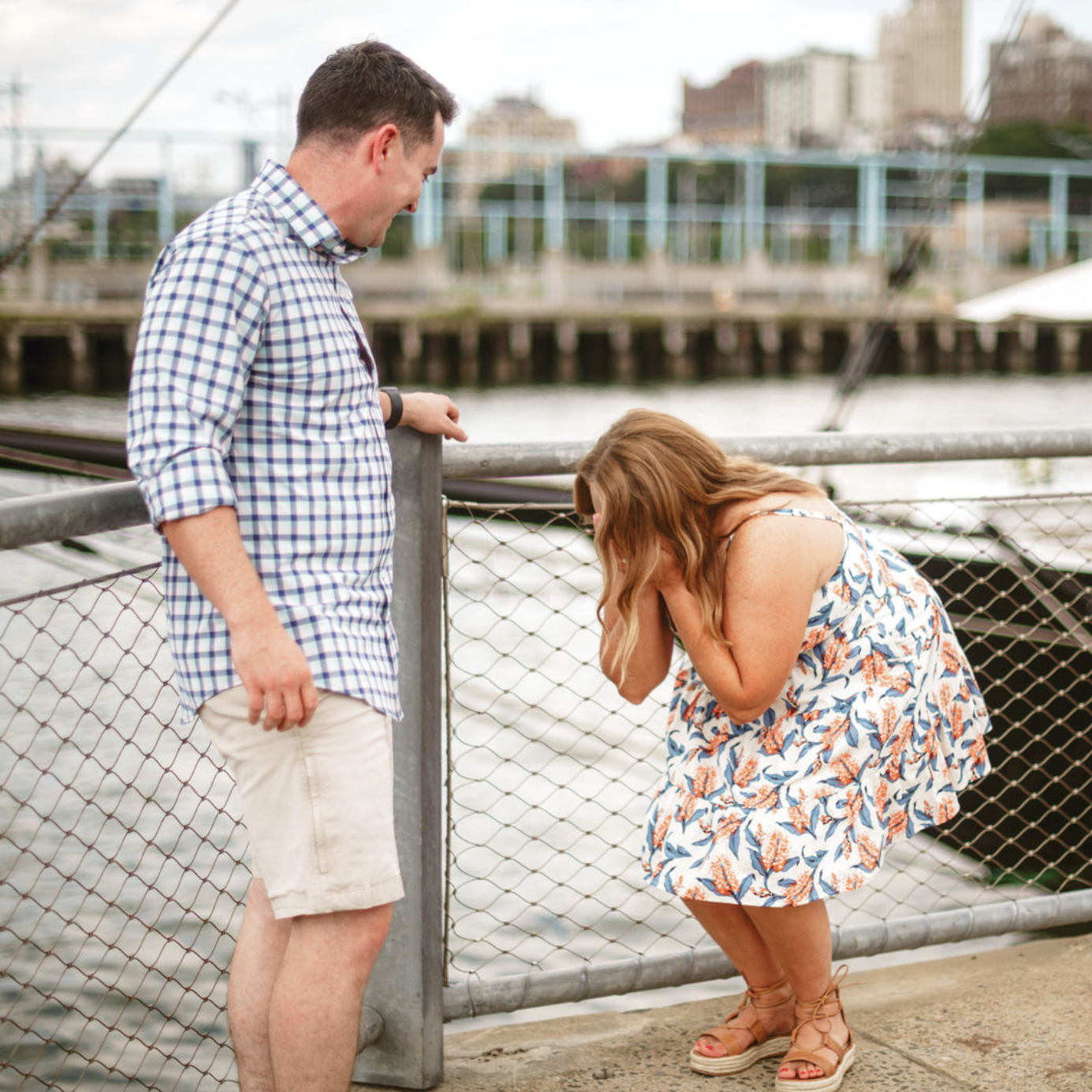 Leigha's first reaction when she turned around and saw their family there to celebrate!