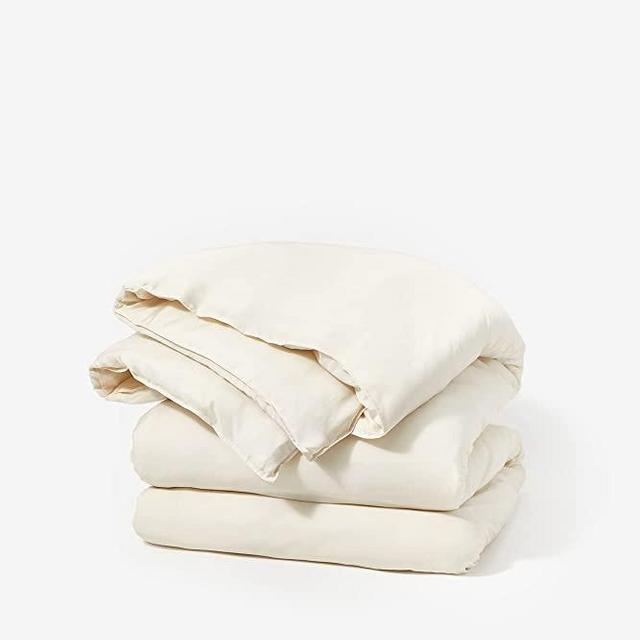 Buffy 100% Eucalyptus Lyocell Duvet Cover with Corner Ties - Protects and Covers Your Comforter/Duvet Insert, Silky Soft, Cool-to-The-Touch, Naturally-Dyed (Cream, King/Cal-King)